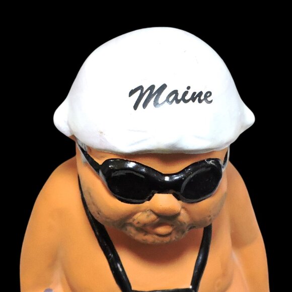 Pair Of Ceramic Figures With Cameras Man Elephant Home Decor Whimsical Maine - Picture 3 of 11